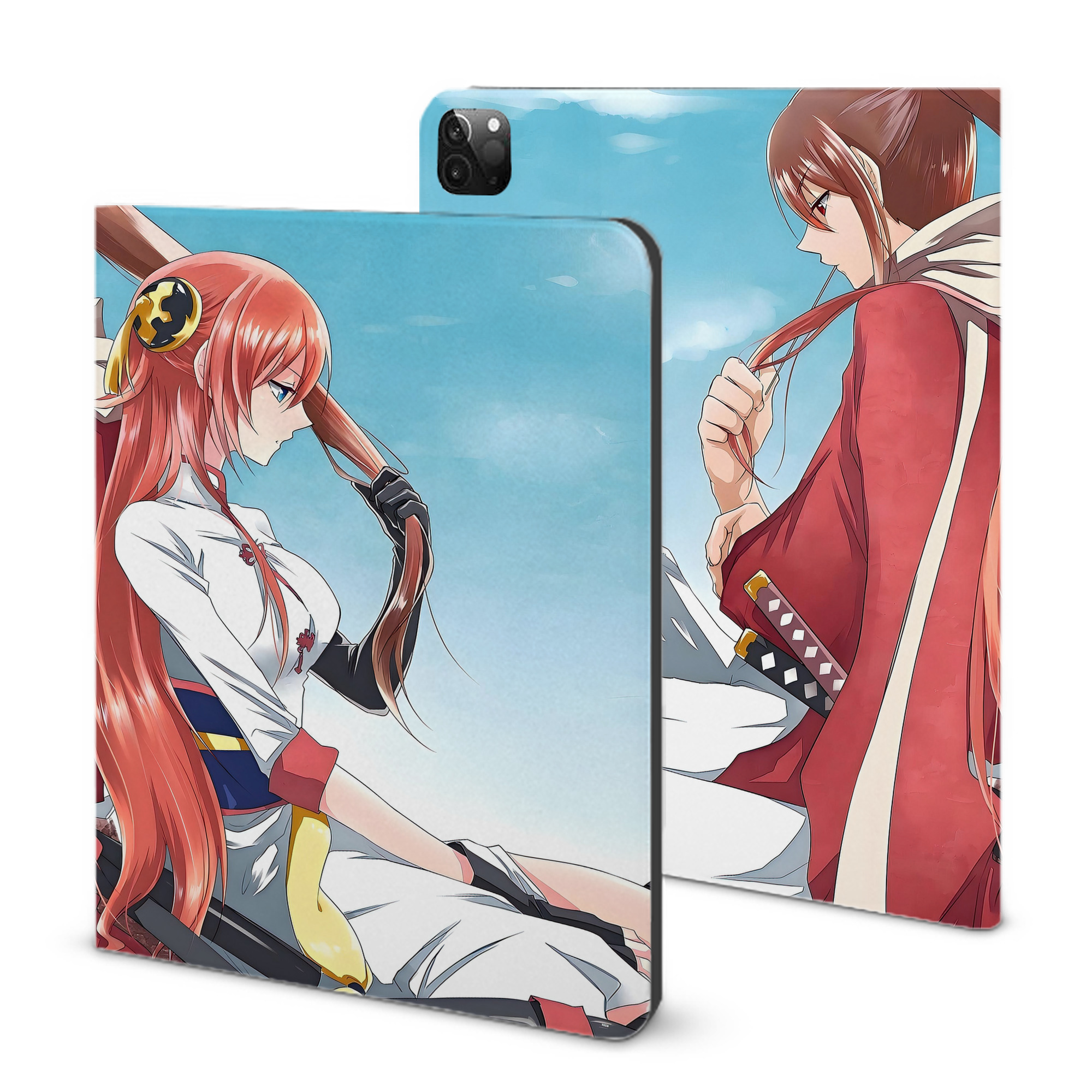 （画像用） ぎんたま 坂田銀時（さかたぎんとき） 神楽 志村新八（しむら しんぱち） GINTAMA Sakata Gintoki Kagura Shimura Shinpachi IPadケース ペンホルダー付き ブックスタイルデザイン